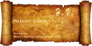 Heintz Vince névjegykártya